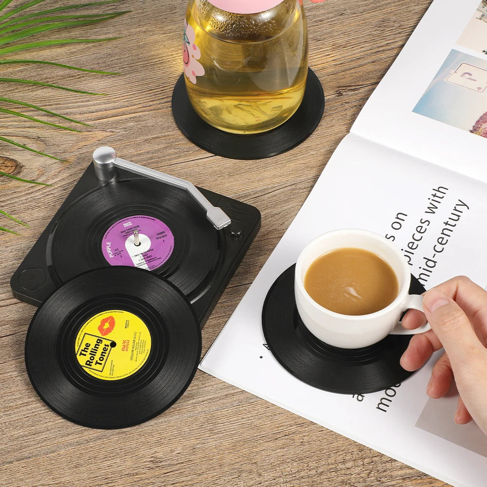 6 Pieces Vinyl Record Coasters