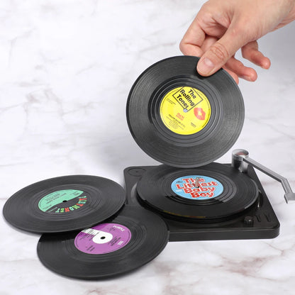 6 Pieces Vinyl Record Coasters