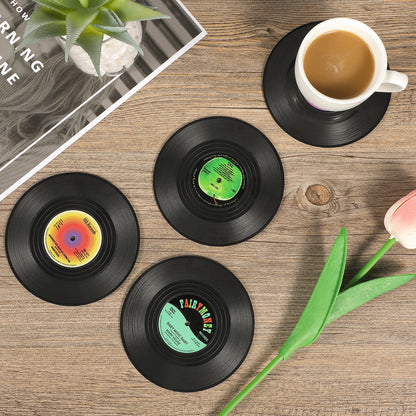 6 Pieces Vinyl Record Coasters