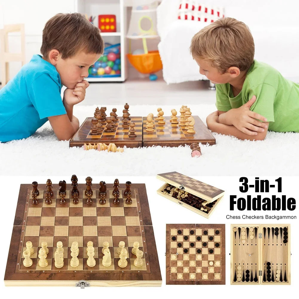 Chess Board Sets Folding Storage Wooden