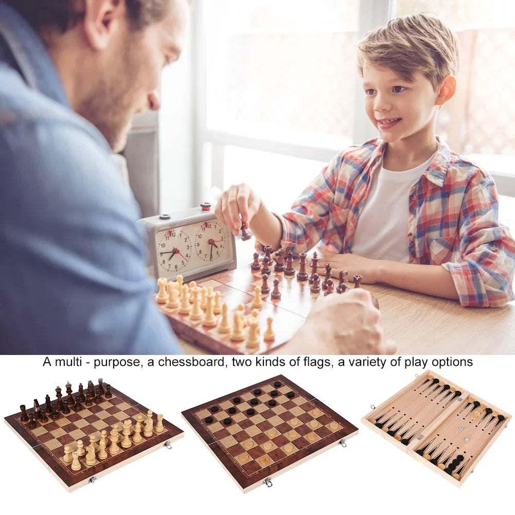 Chess Board Sets Folding Storage Wooden